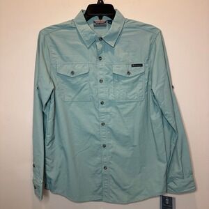 NWT Free Country Rip-Stop Expedition Long Sleeve Button Up Shirt Mens Size Small